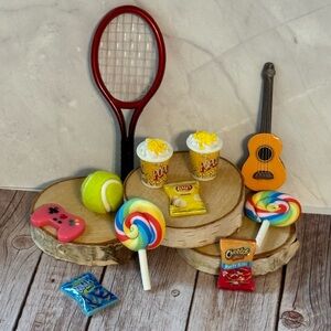 Small Accessories For Dolls, guitars, popcorn, tennis, game controllers, snacks